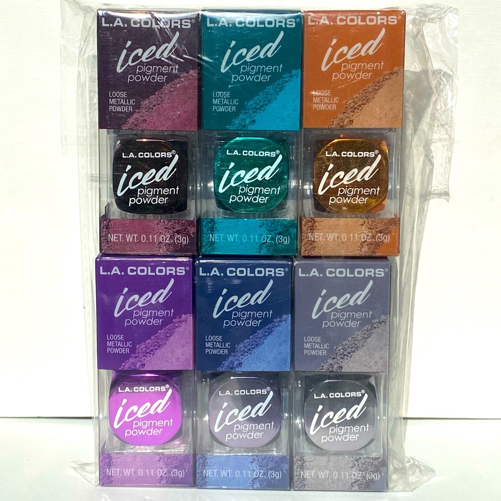 L.A. Colors Iced Pigment Powder Set - Loose Metallic Powder
